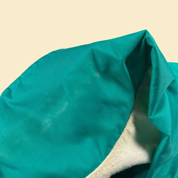 1980s teal windbreaker jacket, vintage 80s size M Current Seen snap clasp jacket - Picture 8 of 10